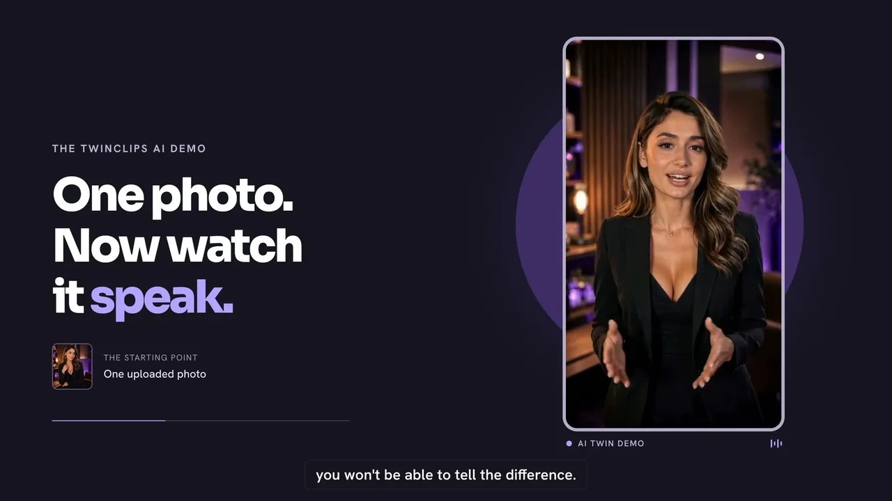 TwinClips AI twin speaking in a finished vertical video